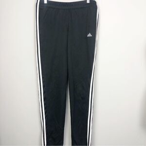 ADIDAS | Three Stripe Track Pants Tapered Leg Zip Ankle Black/White Size Large